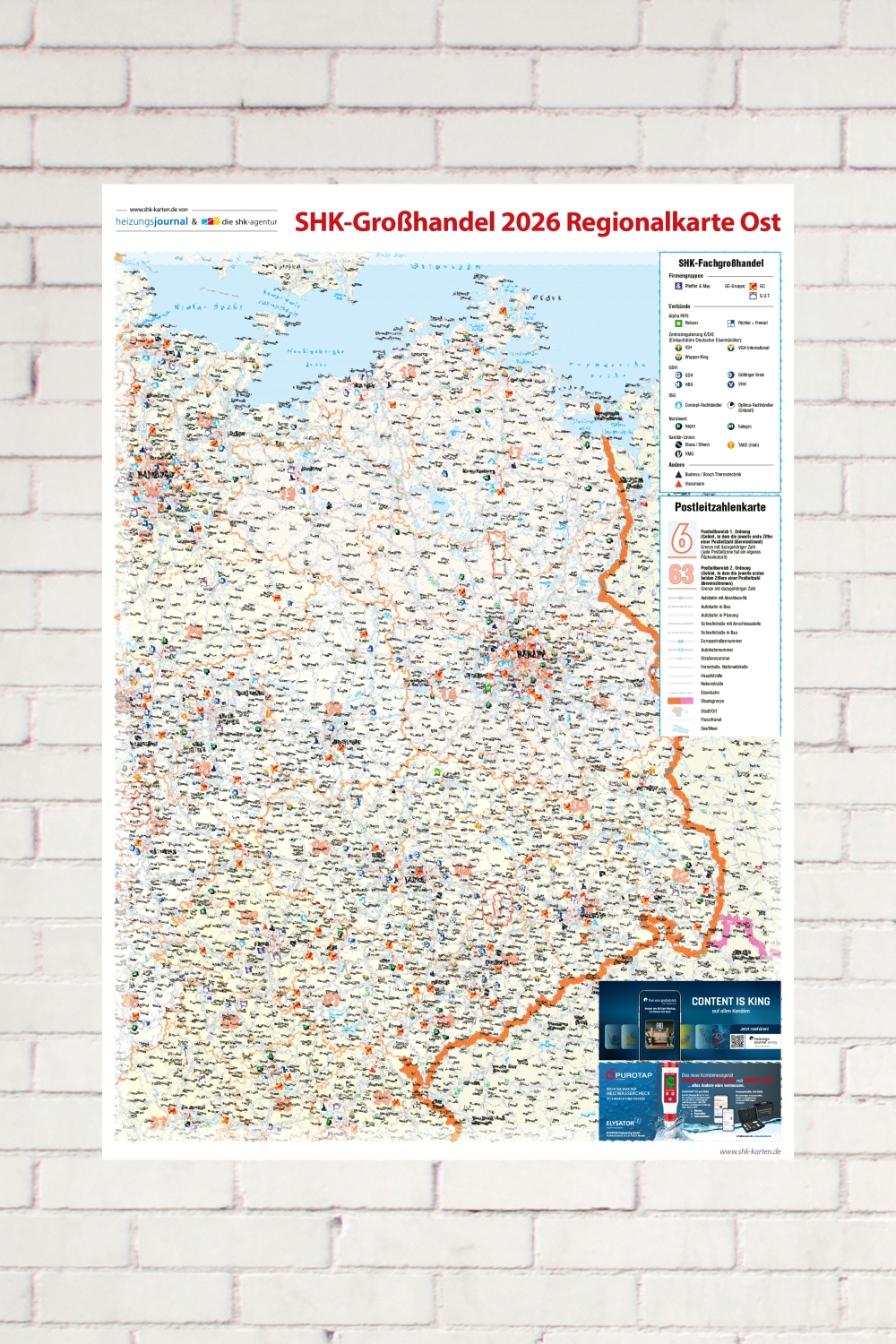 SHK Postleitzahlenkarte Ost