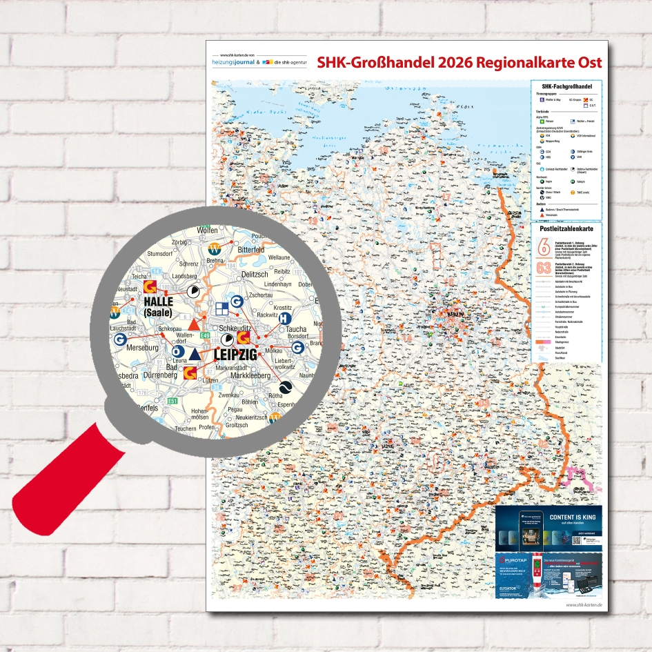 SHK Postleitzahlenkarte Ost