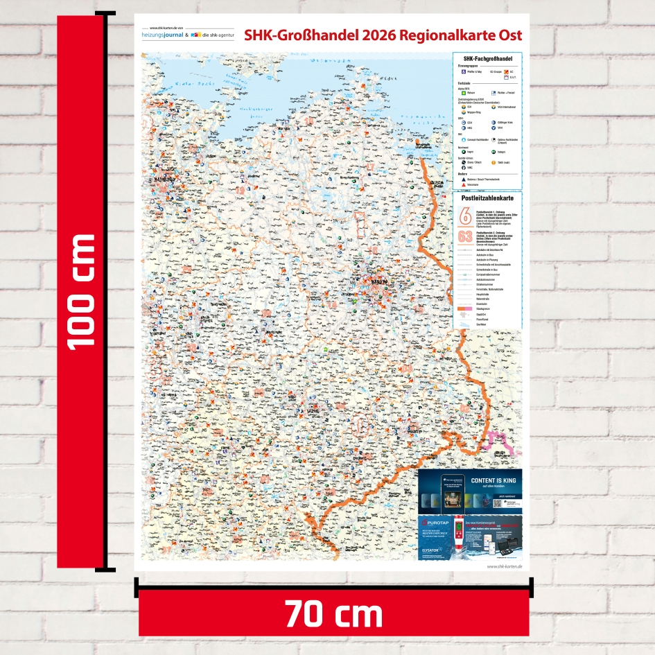 SHK Postleitzahlenkarte Ost