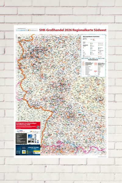 SHK Postleitzahlenkarte Südwest