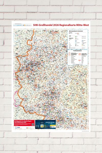 SHK Postleitzahlenkarte Mitte-West
