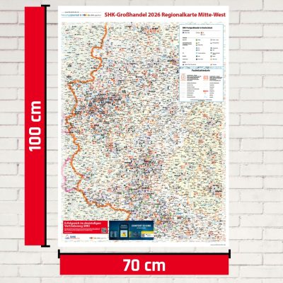 SHK Postleitzahlenkarte Mitte-West